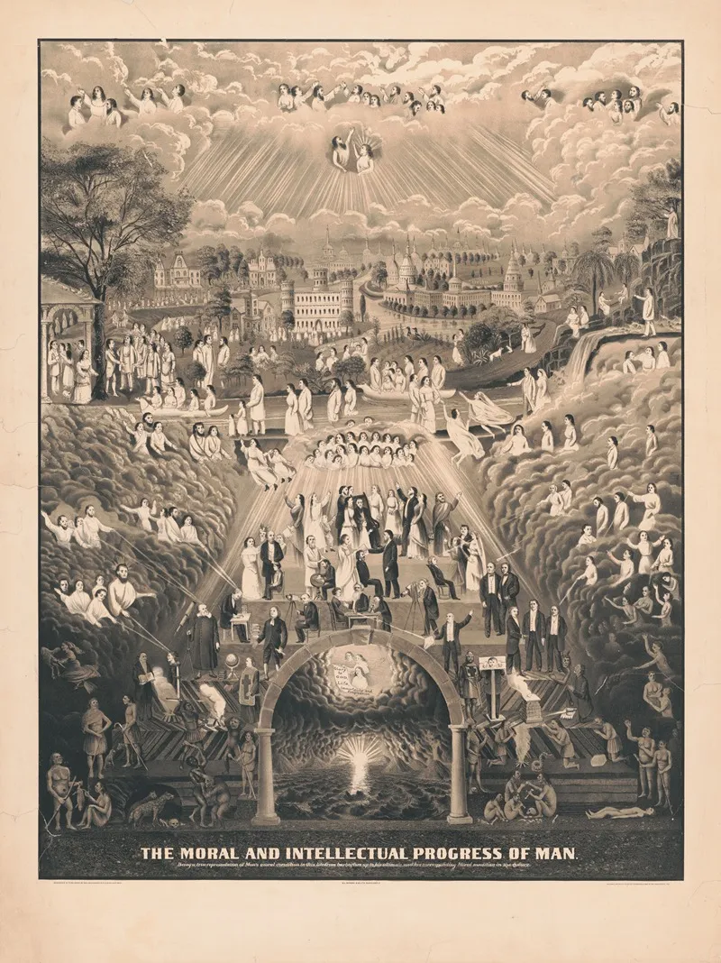 The Moral And Intellectual Progress Of Man 2 Wall Art by W.J. Morgan & Co. Lith. - High-Resolution Digital Print
