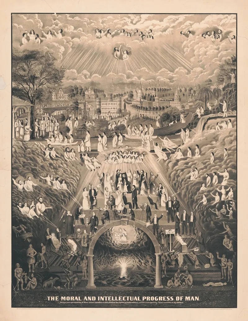 The Moral And Intellectual Progress Of Man Wall Art by W.J. Morgan &amp; Co. - High-Resolution Digital Print