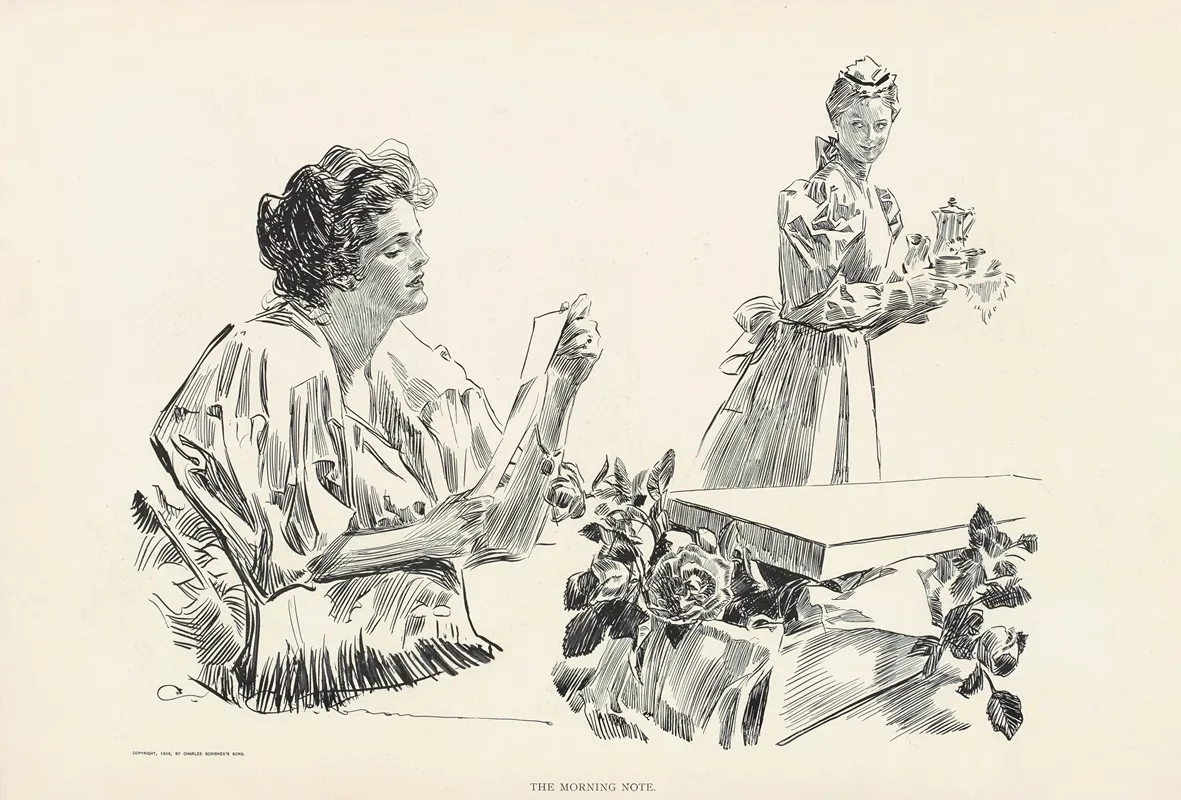 The Morning Note Wall Art by Charles Dana Gibson - High-Resolution Digital Print