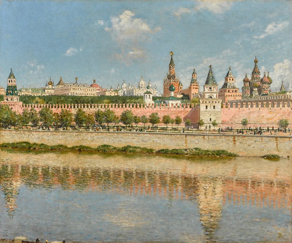 The Moscow Cathedrals And River Moskva In The Spring Wall Art by Vasily Vasilievich Vereshchagin - High-Resolution Digital Print