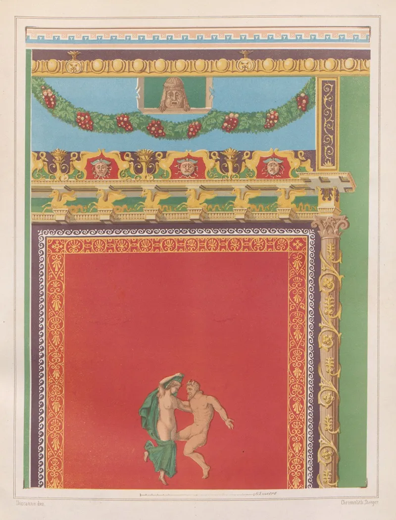 The Most Beautiful Walls In Pompeii Pl 10 Wall Art by Victor Steeger - High-Resolution Digital Print