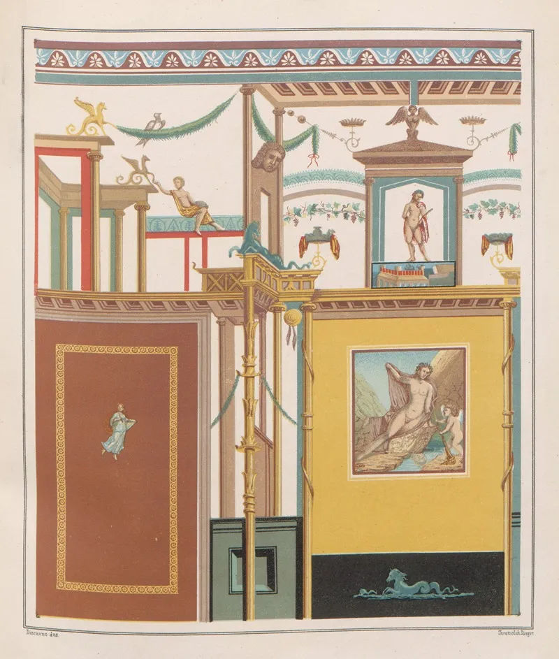 The Most Beautiful Walls In Pompeii Pl 11 Wall Art by Victor Steeger - High-Resolution Digital Print