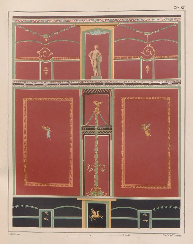The Most Beautiful Walls In Pompeii Pl 12 Wall Art by Victor Steeger - High-Resolution Digital Print