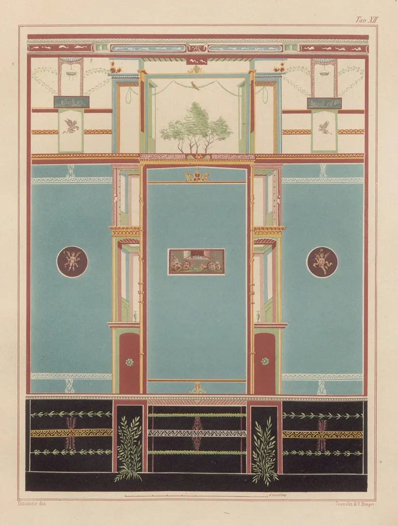The Most Beautiful Walls In Pompeii Pl 19 Wall Art by Victor Steeger - High-Resolution Digital Print