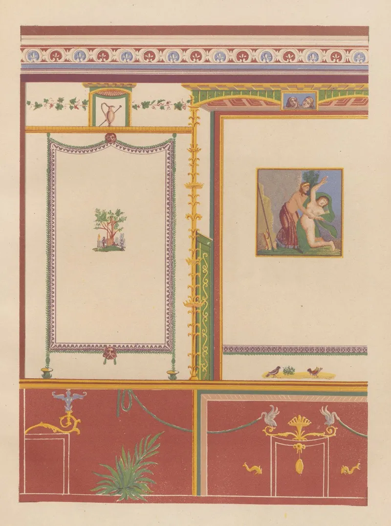 The Most Beautiful Walls In Pompeii Pl 21 Wall Art by Victor Steeger - High-Resolution Digital Print