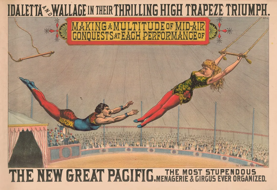 The Most Stupendous Menagerie Circus Ever Organized Idaletta Wallace In Their Thrilling High Trapeze Triumph