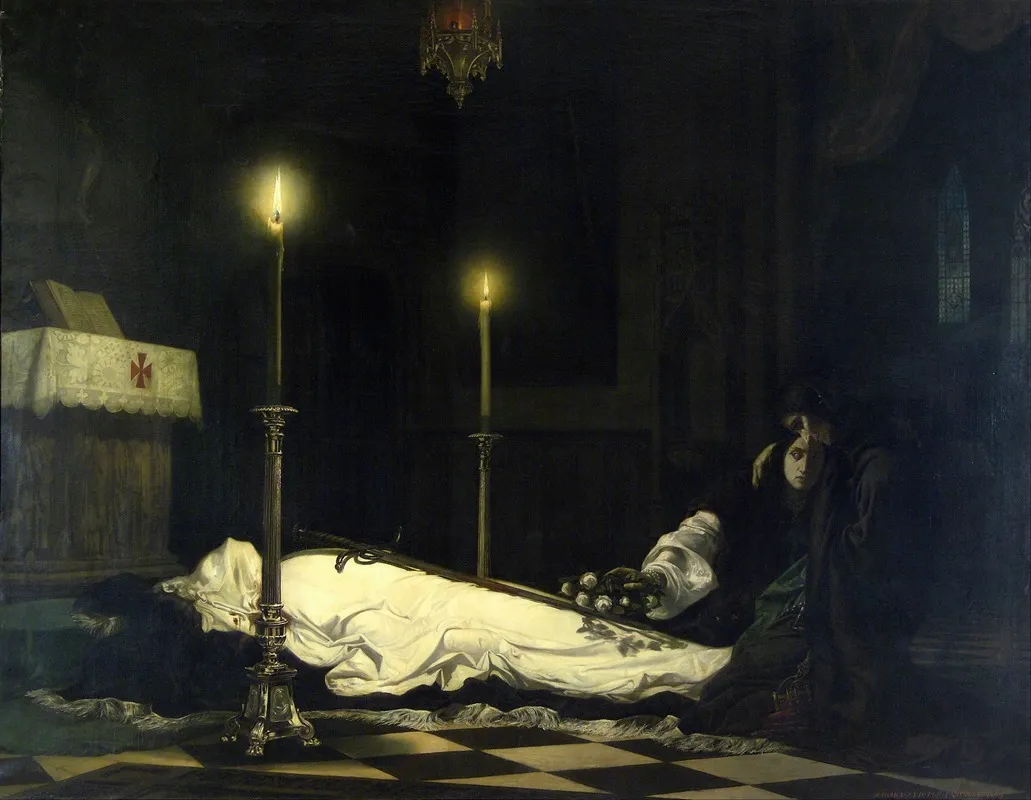 The Mourning Of Laszlo Hunyadi Wall Art by Viktor Madarász - High-Resolution Digital Print