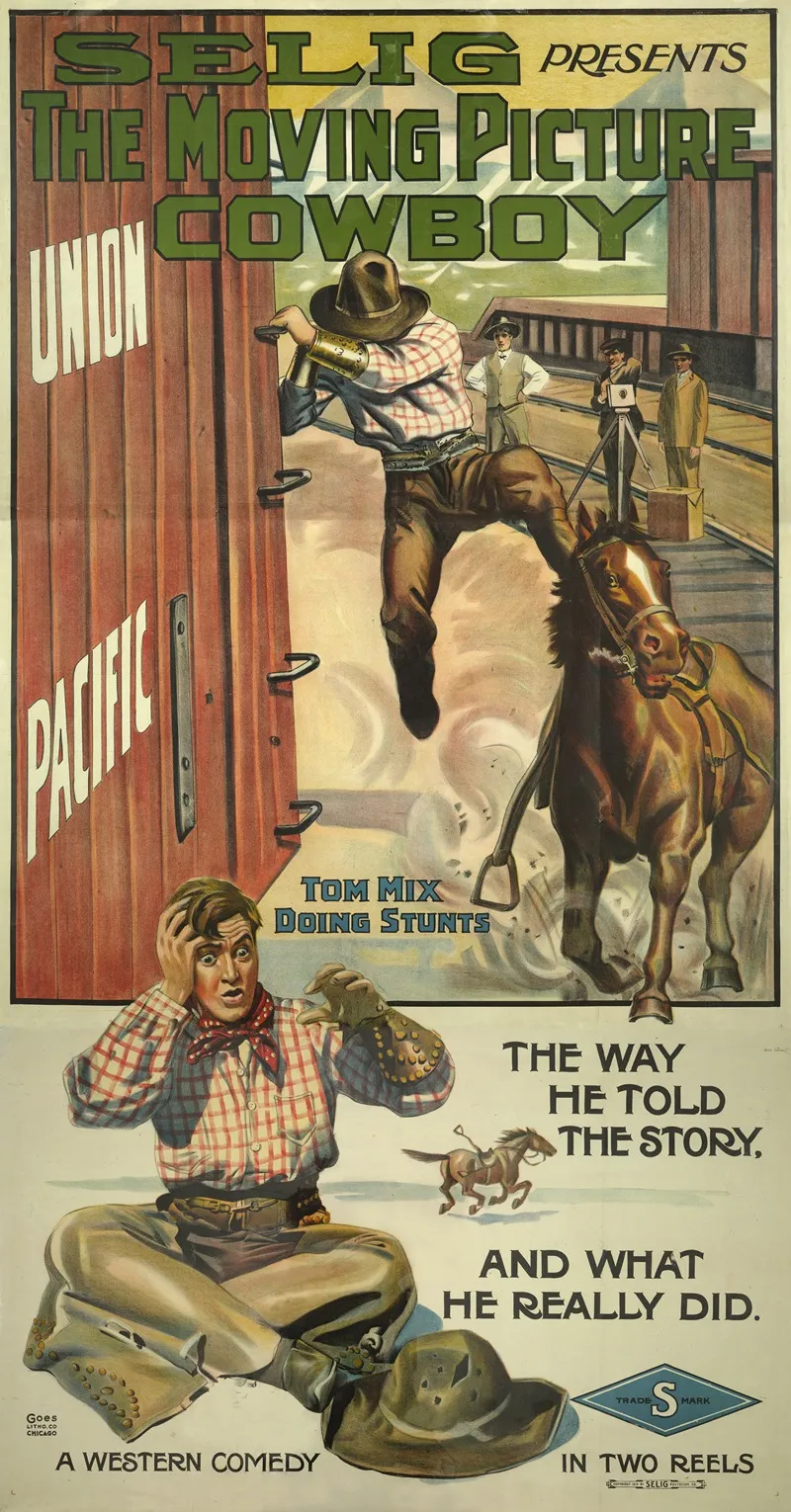 The Moving Picture Cowboy Tom Mix Doing Stunts The Way He Told The Story And What He Really Did Wall Art by Goes Litho. Co. - High-Resolution Digital Print
