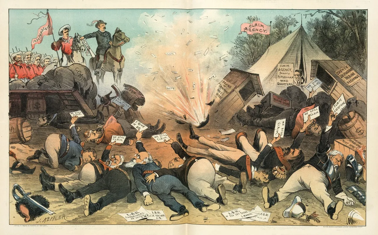 The Mulligan Guard Lies But Surrenders Wall Art by Joseph Ferdinand Keppler - High-Resolution Digital Print