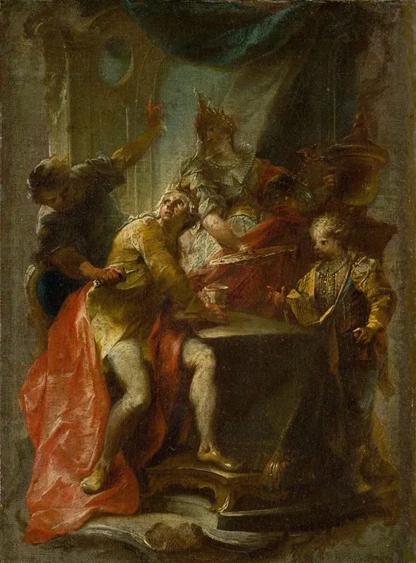 The Murder Of Saint Edward King And Martyr Wall Art by Johann Wolfgang Baumgartner - High-Resolution Digital Print