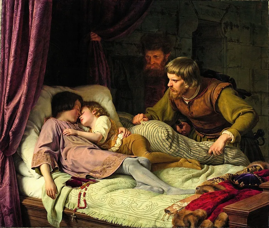 The Murder Of The Sons Of Edward Iv Wall Art by Theodor Hildebrandt - High-Resolution Digital Print