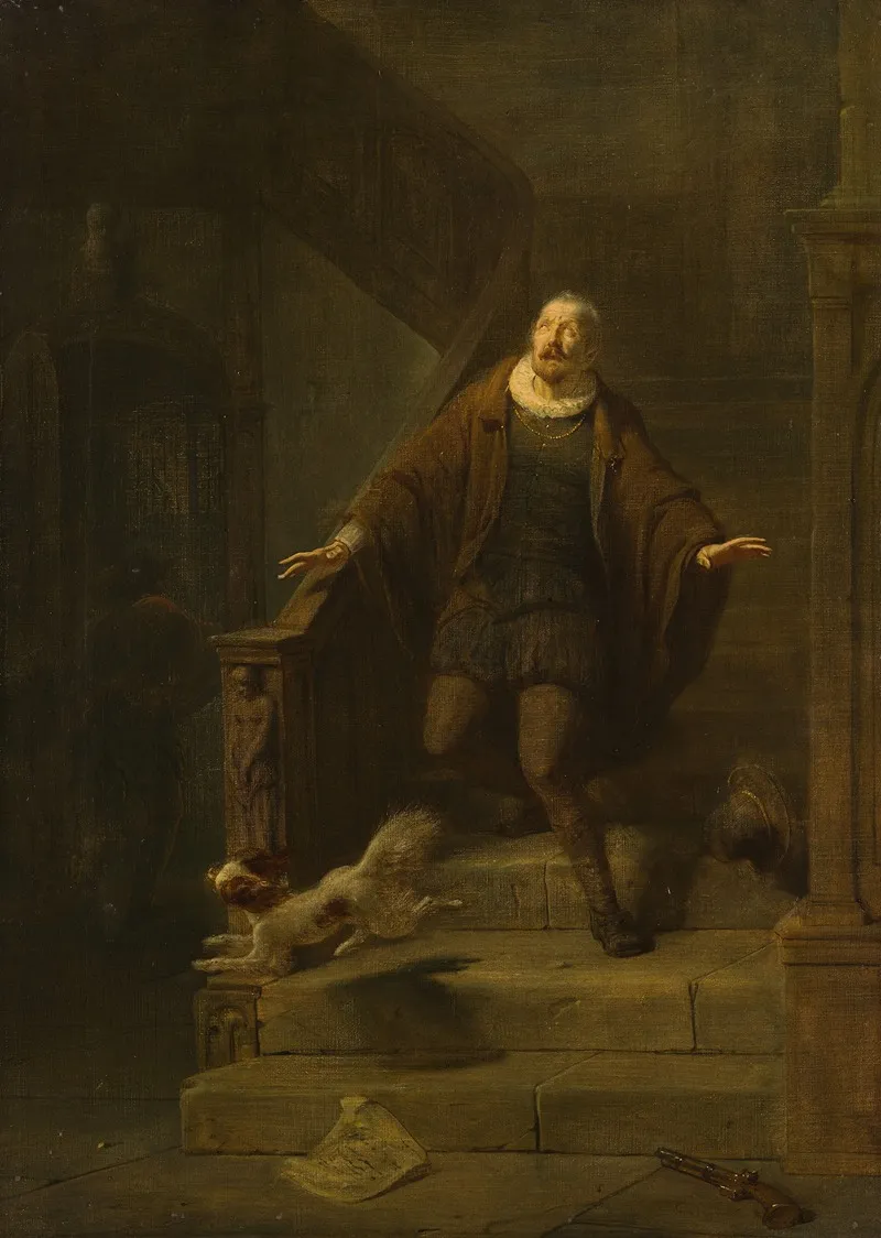 The Murder Of William Of Orange Anno 1584 Wall Art by Barend Wijnveld - High-Resolution Digital Print