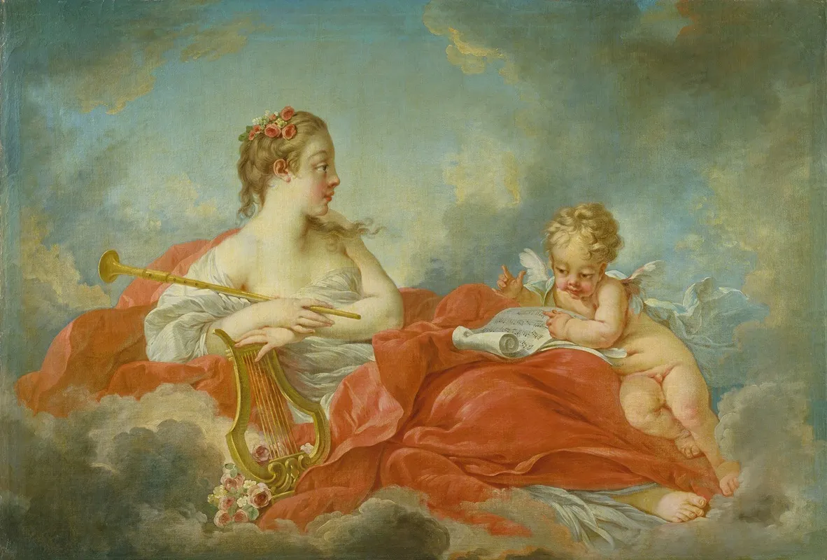 The Muse Clio 2 Wall Art by Follower Of François Boucher - High-Resolution Digital Print