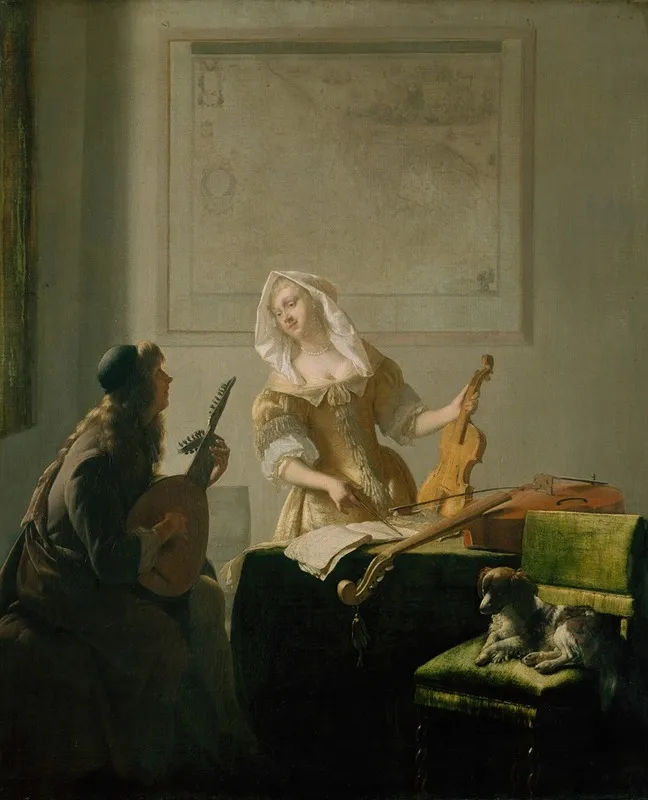 The Music Lesson 8 Wall Art by Jacob Ochtervelt - High-Resolution Digital Print