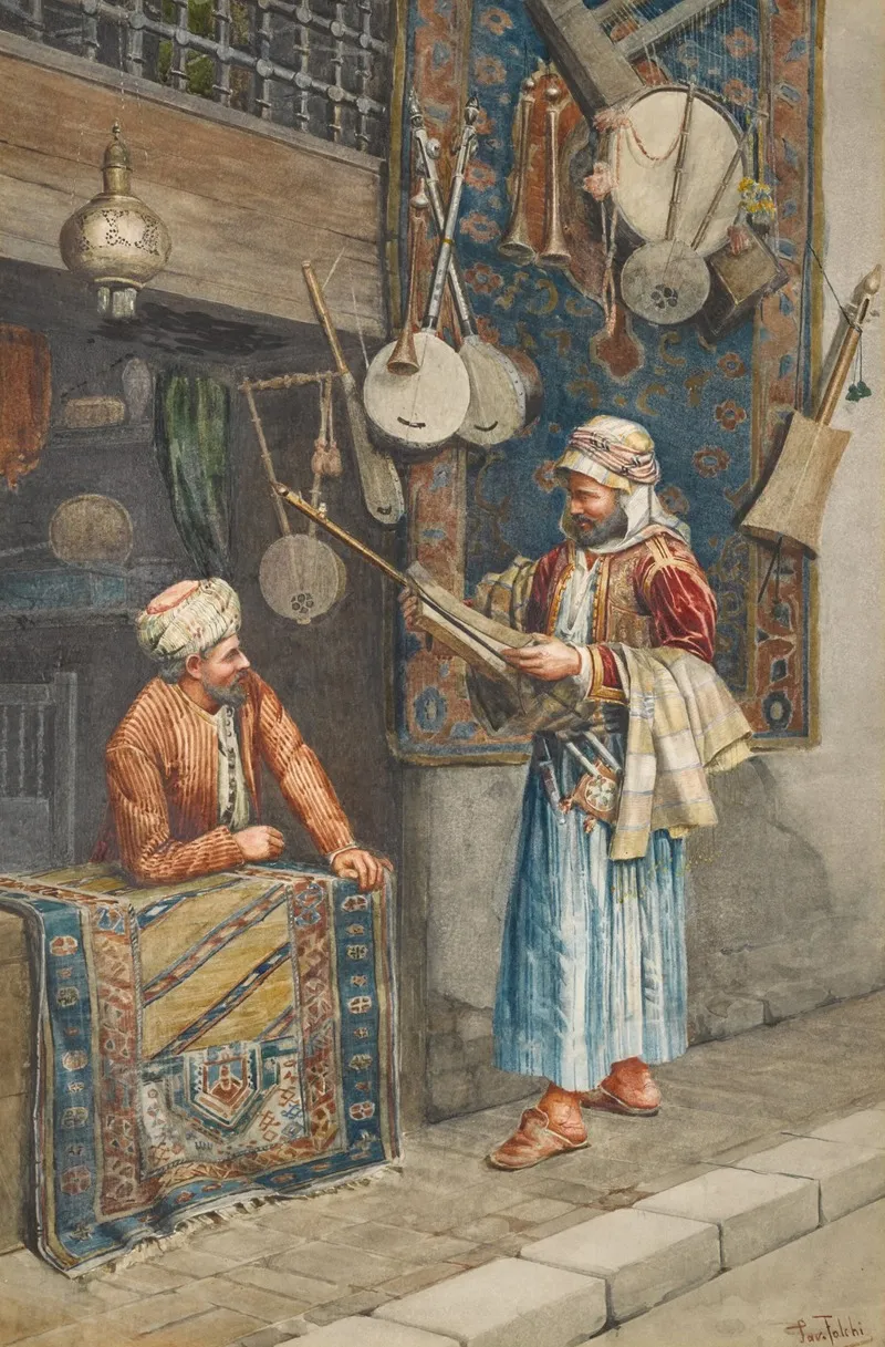The Musical Instruments Seller Wall Art by Paolo Folchi - High-Resolution Digital Print