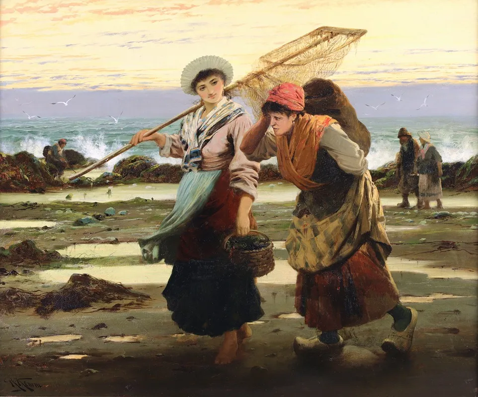 The Mussel Gatherers 3 Wall Art by Robert Kemm - High-Resolution Digital Print