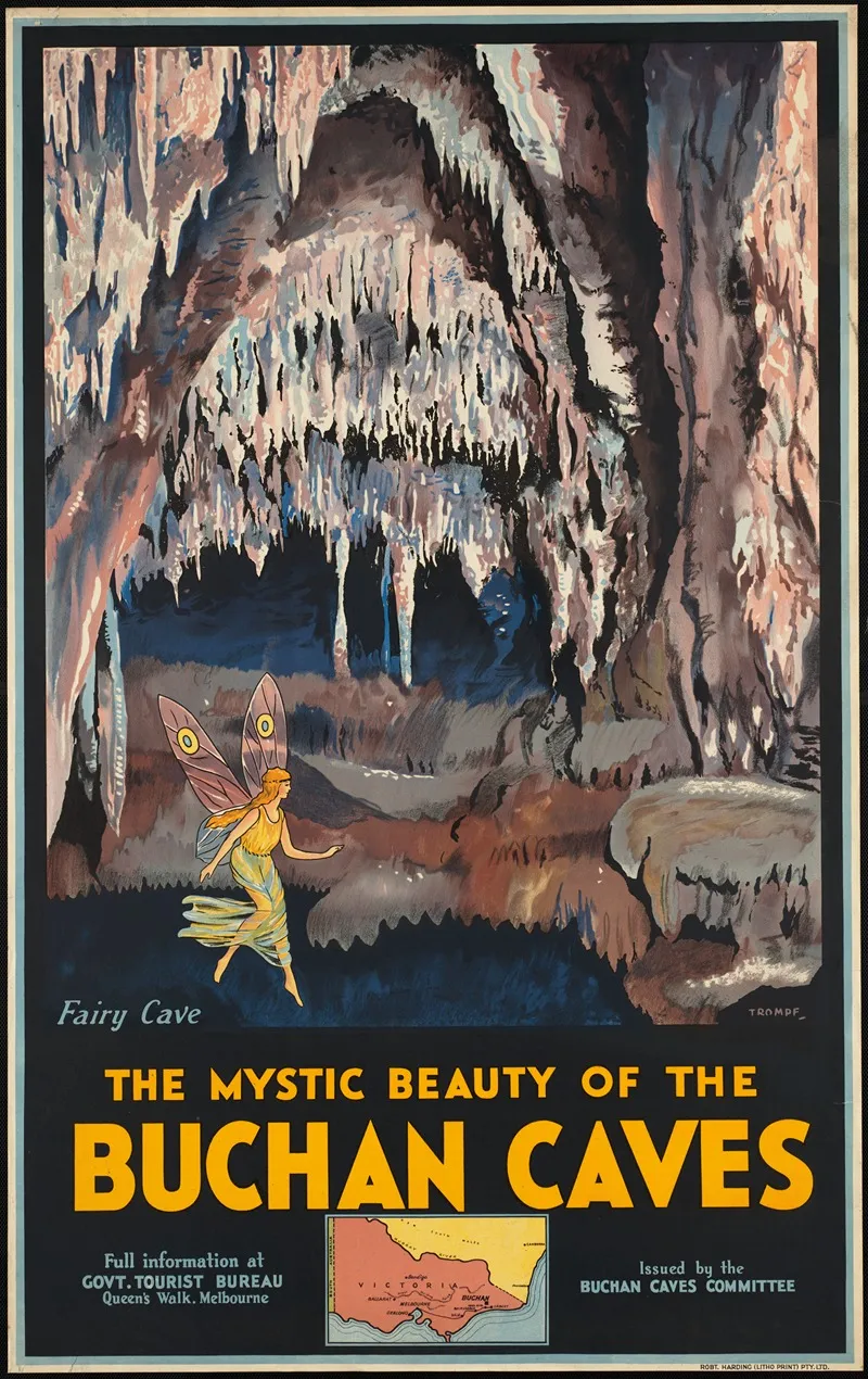 The Mystic Beauty Of The Buchan Caves Wall Art by Percy Trompf - High-Resolution Digital Print