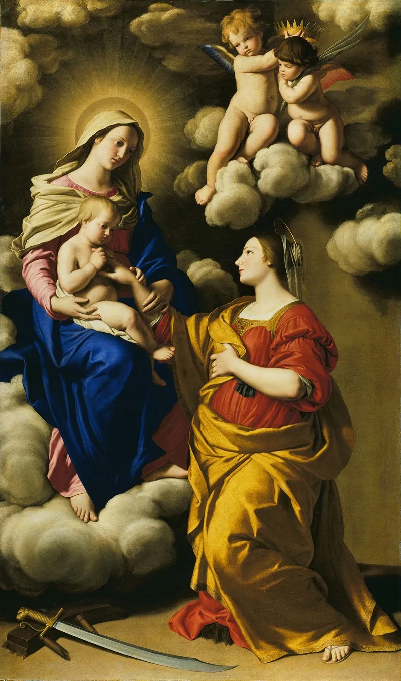The Mystic Marriage Of Saint Catherine 6 Wall Art by Giovanni Battista Salvi da Sassoferrato - High-Resolution Digital Print