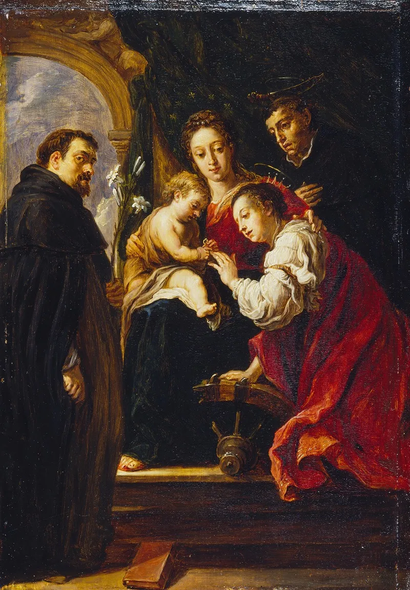 The Mystic Marriage Of Saint Catherine After Fetti Wall Art by David Teniers The Younger - High-Resolution Digital Print