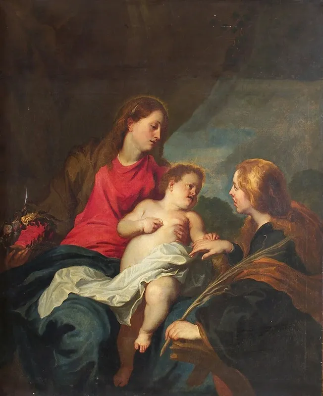 The Mystic Marriage Of St Catherine Of Alexandria Wall Art by Anthony van Dyck - High-Resolution Digital Print