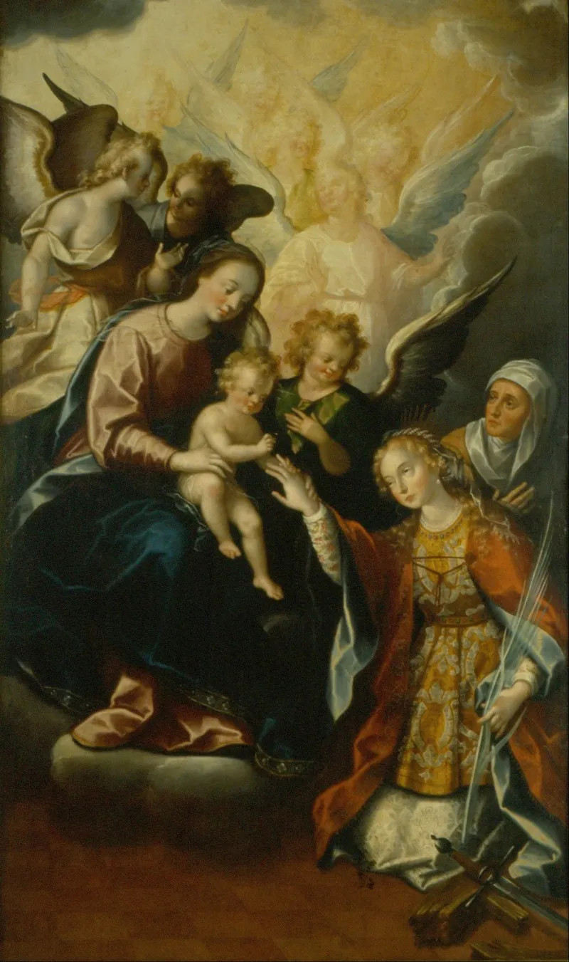 The Mystical Betrothal Of Saint Catherine Of Alexandria Wall Art by Luis Juárez - High-Resolution Digital Print