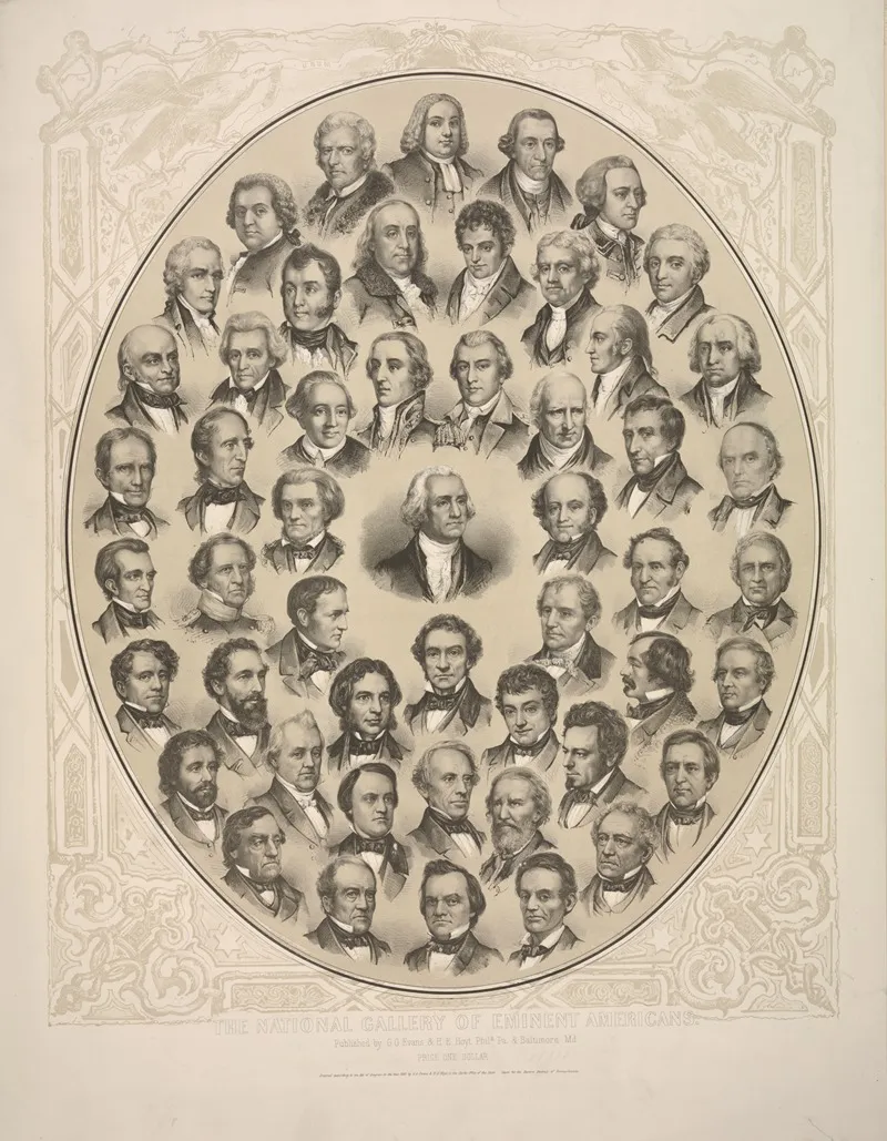 The National Gallery Of Eminent Americans Wall Art by Evans &amp; Hoyt - High-Resolution Digital Print