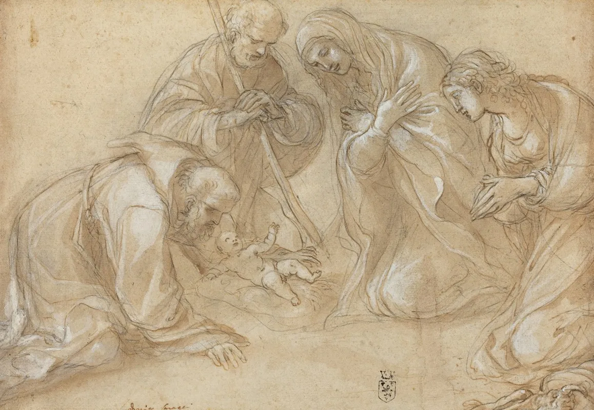 The Nativity With Saints Francis And Agnes