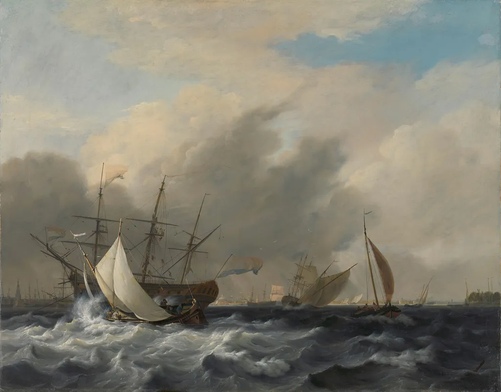 The Navys Man Of War Amsterdamoff The Westerlaag On Y At Amsterdam Wall Art by Nicolaas Baur - High-Resolution Digital Print