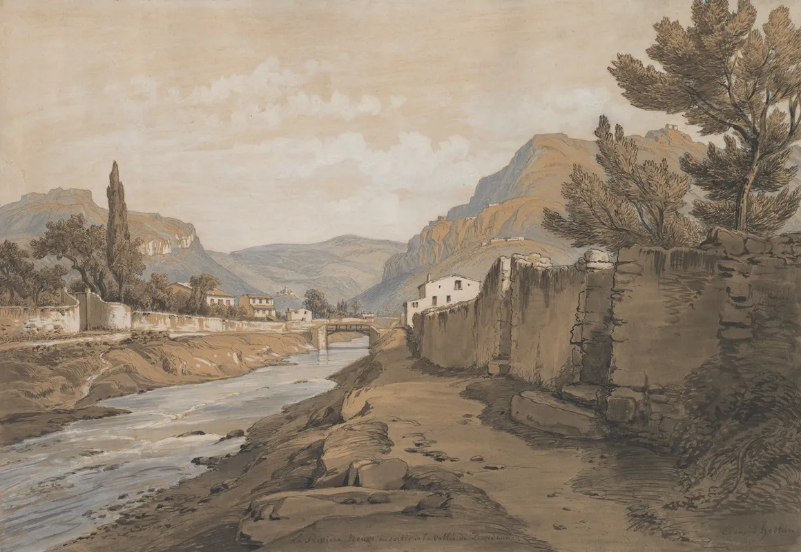 The Neuve River At The End Of The Dardenne Valley Wall Art by Edouard Jean Marie Hostein - High-Resolution Digital Print
