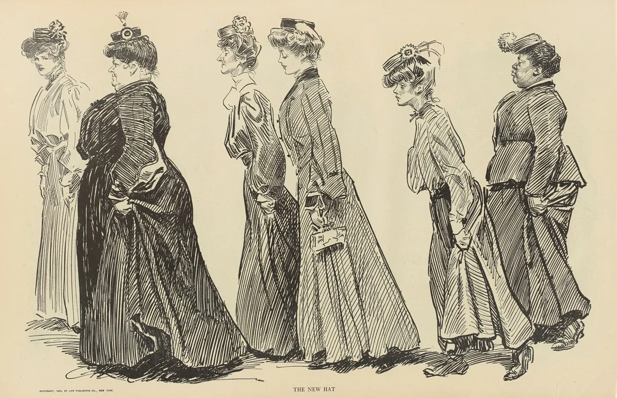 The New Hat Wall Art by Charles Dana Gibson - High-Resolution Digital Print