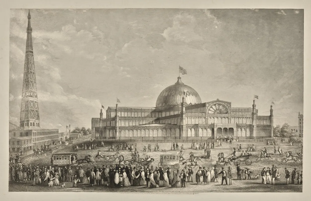 The New York Crystal Palace And Latting Observatory Wall Art by Samuel Capewell - High-Resolution Digital Print