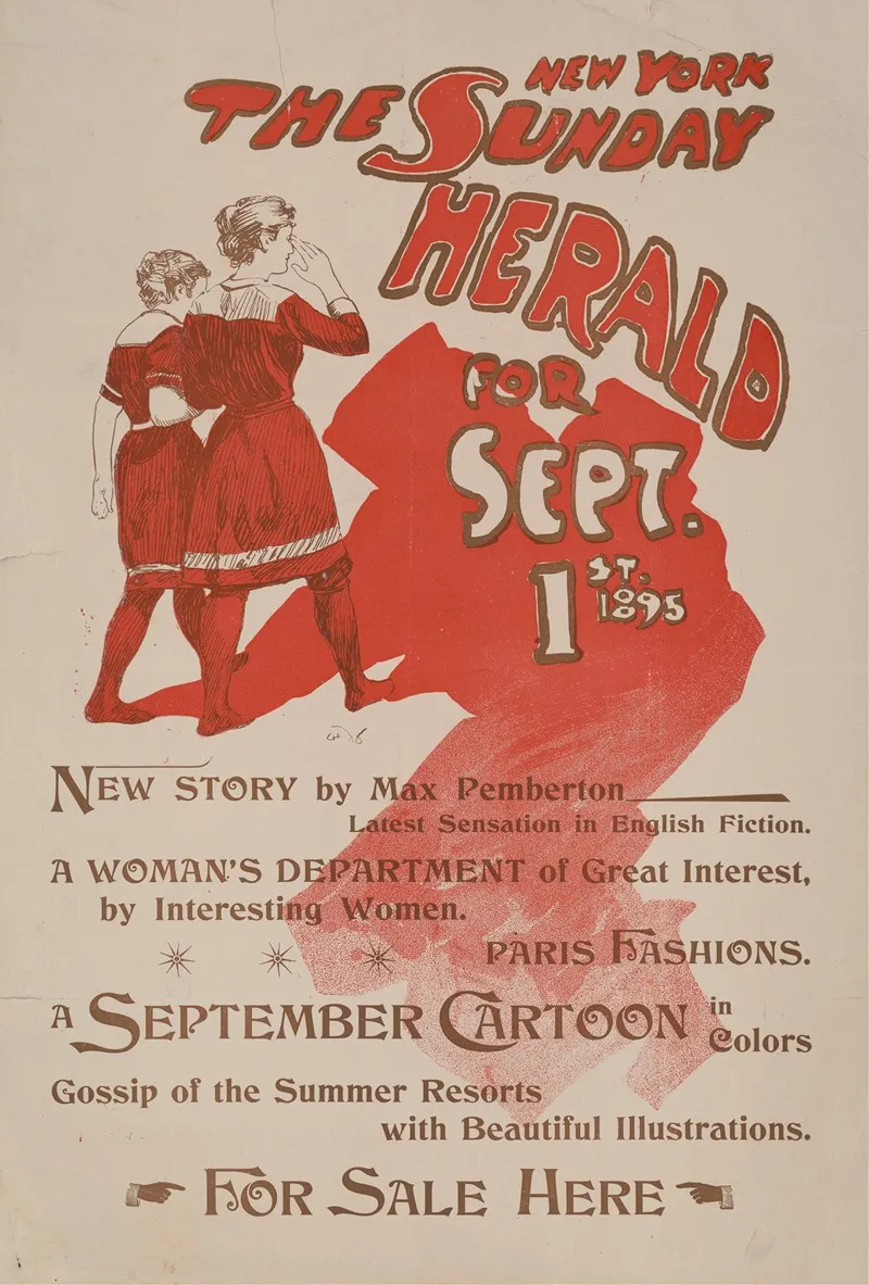 The New York Sunday Herald For Sept 1st 1895 Wall Art by Charles Hubbard Woodbury - High-Resolution Digital Print
