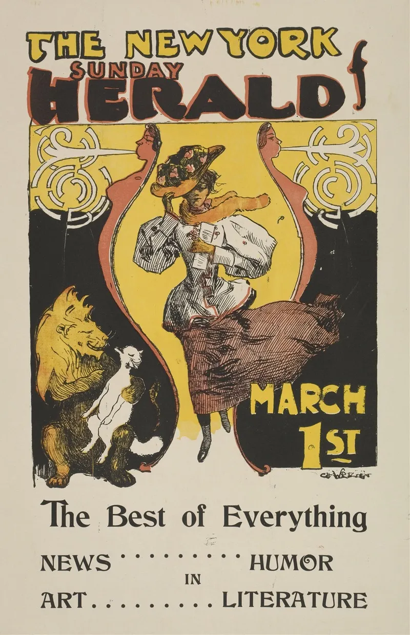 The New York Sunday Herald March 1st Wall Art by Charles Hubbard Woodbury - High-Resolution Digital Print