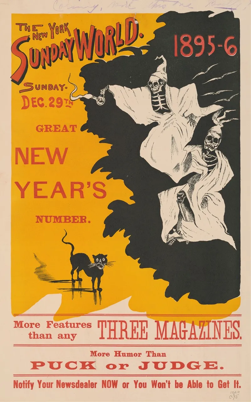 The New York Sunday World Sunday Dec 29th Great New Years Number Wall Art by Anonymous - High-Resolution Digital Print