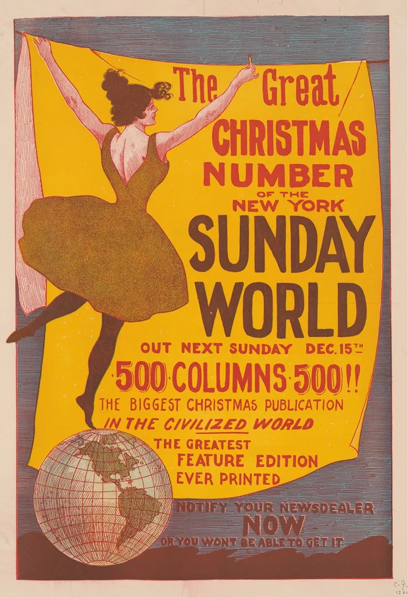 The New York Sunday World The Great Christmas Number Wall Art by Anonymous - High-Resolution Digital Print