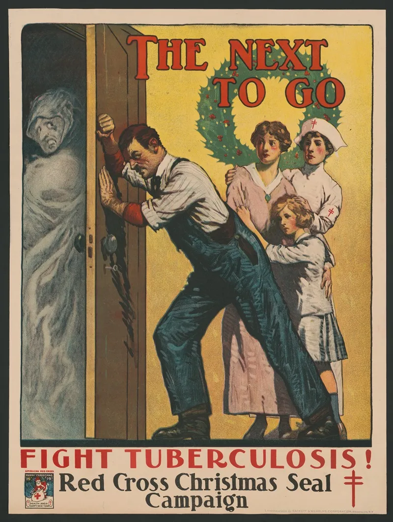 The Next To Go Fight Tuberculosis Red Cross Christmas Seal Campaign Wall Art by Anonymous - High-Resolution Digital Print