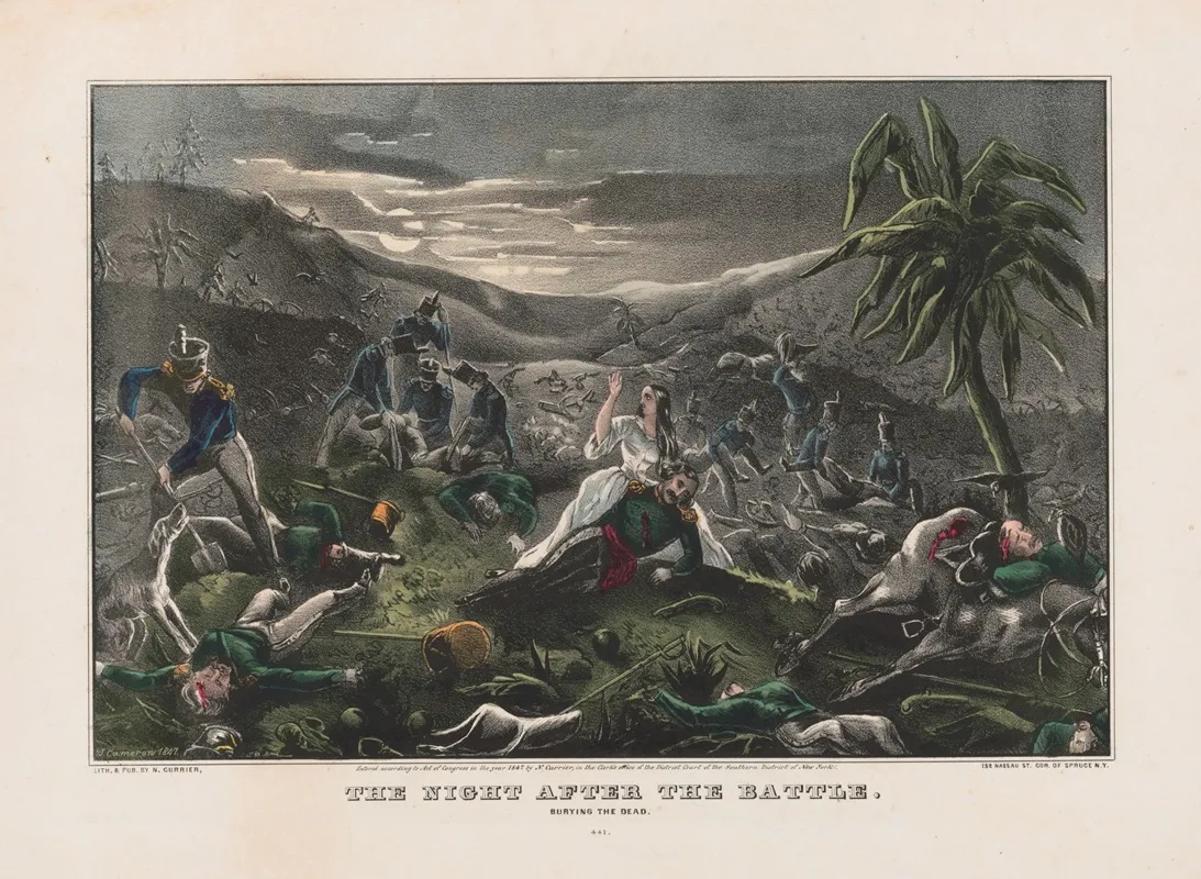The Night After The Battle Burying The Dead Wall Art by John Cameron - High-Resolution Digital Print