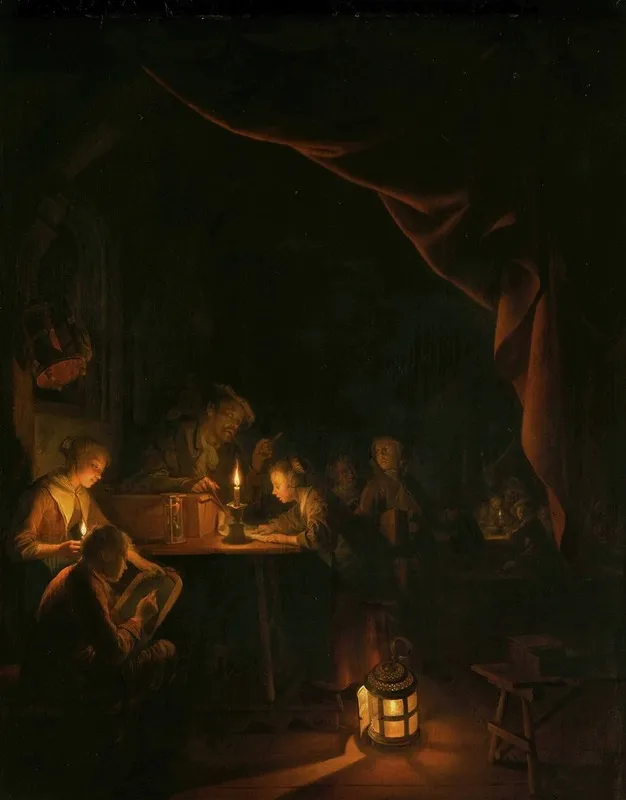 The Night School 2 Wall Art by Gerrit Dou - High-Resolution Digital Print
