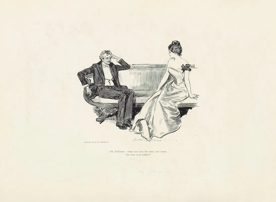 The Nobleman Every Man Has His Price You Know Wall Art by Charles Dana Gibson - High-Resolution Digital Print