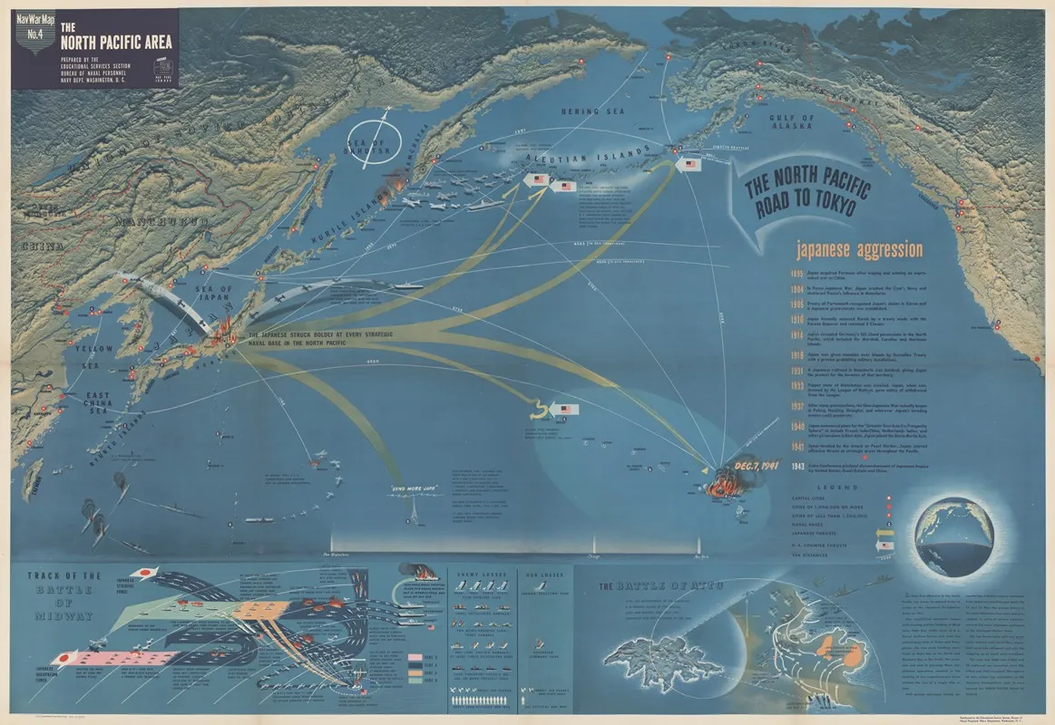 The North Pacific Area Wall Art by U.S. Bureau of Naval Personnel - High-Resolution Digital Print
