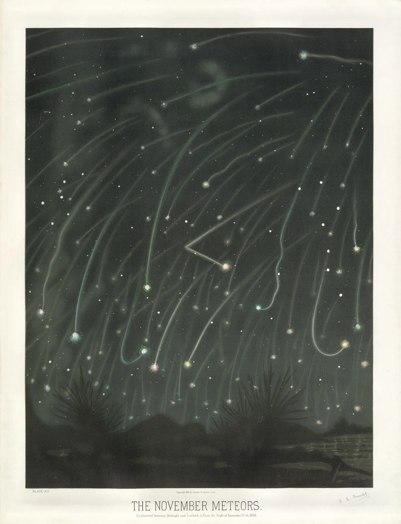 The November Meteors Wall Art by Étienne Léopold Trouvelot - High-Resolution Digital Print