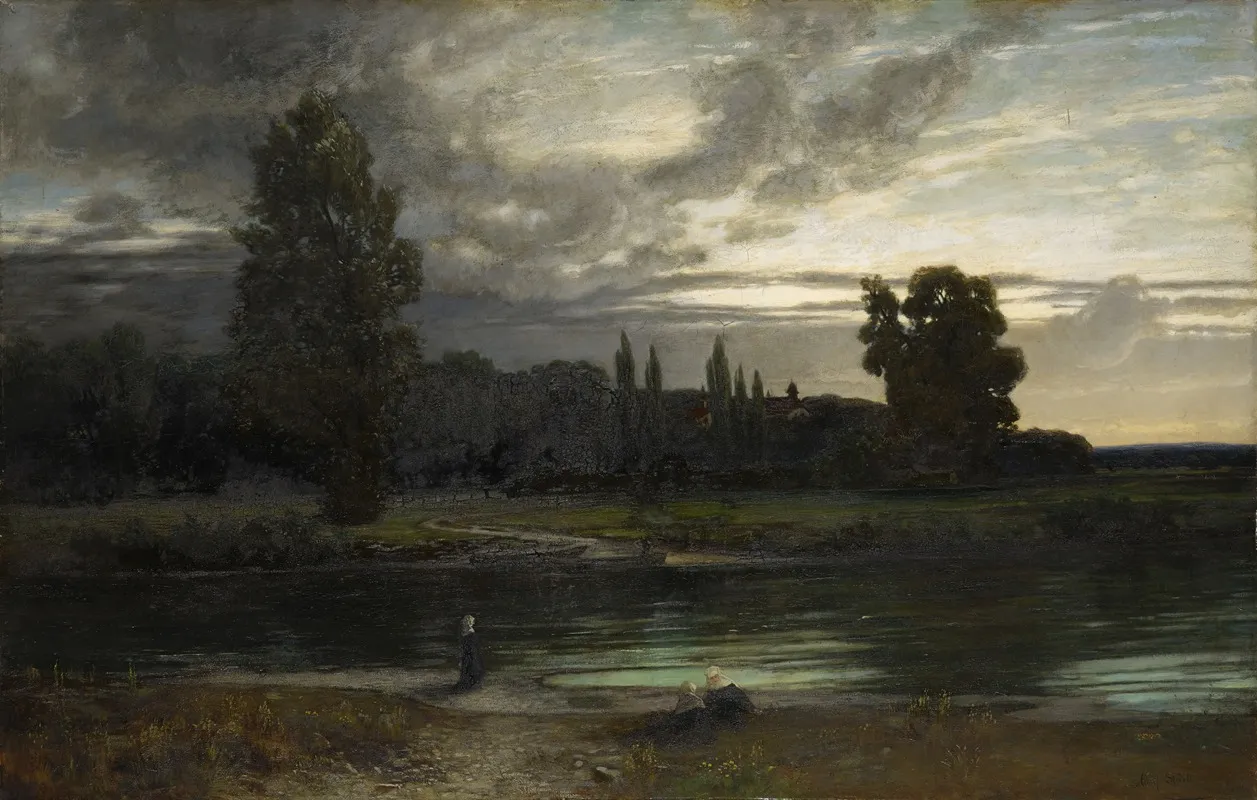 The Nunnery Fahr Near Zurich At The River Limmat Wall Art by Adolf Stäbli - High-Resolution Digital Print