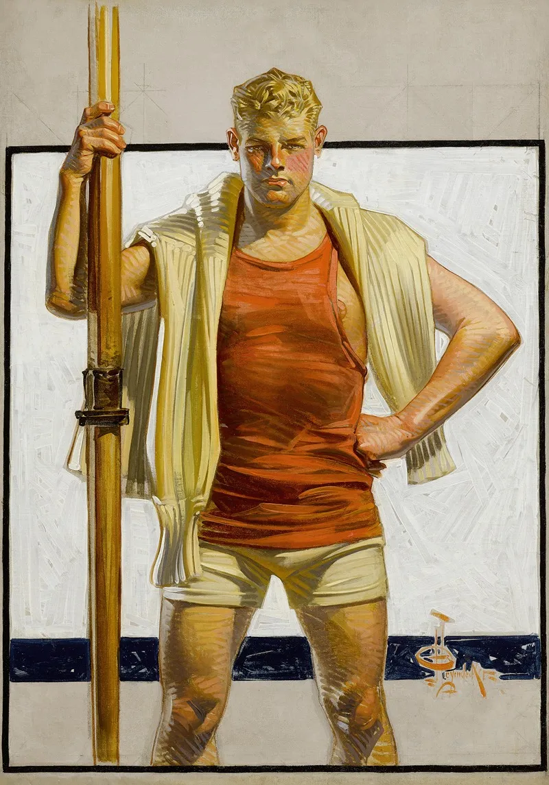 The Oarsman Wall Art by Joseph Christian Leyendecker - High-Resolution Digital Print
