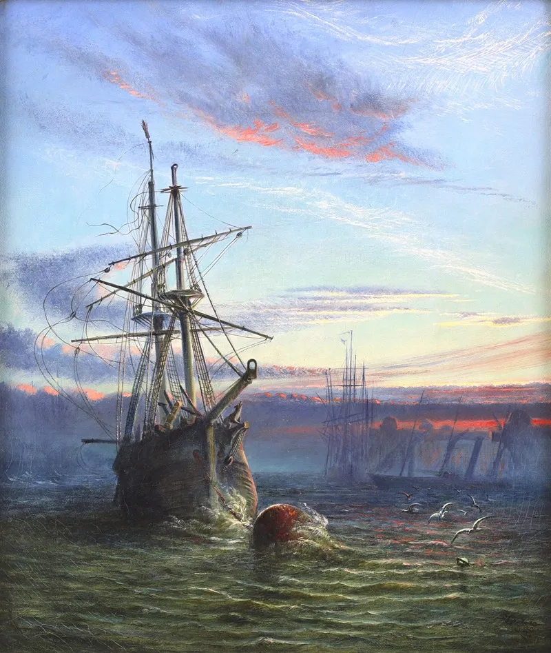 The Old Deserted Collier At Sunset Wall Art by Robert Jobling - High-Resolution Digital Print