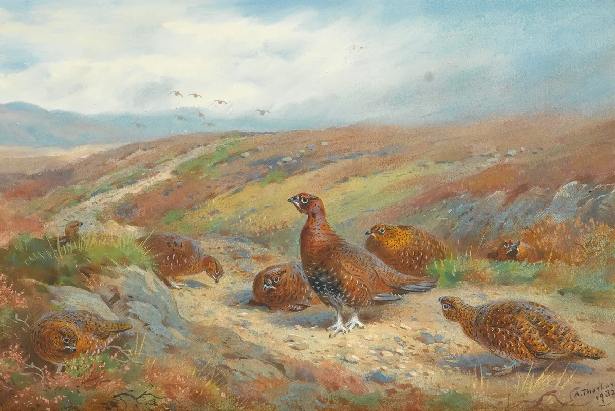The Old Drove Road Wall Art by Archibald Thorburn - High-Resolution Digital Print