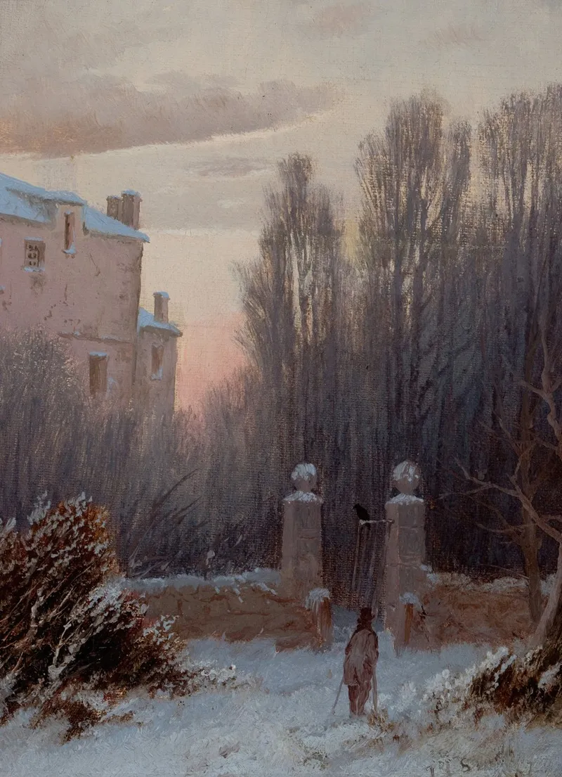 The Old Estate In Winter Wall Art by Thomas Lochlan Smith - High-Resolution Digital Print