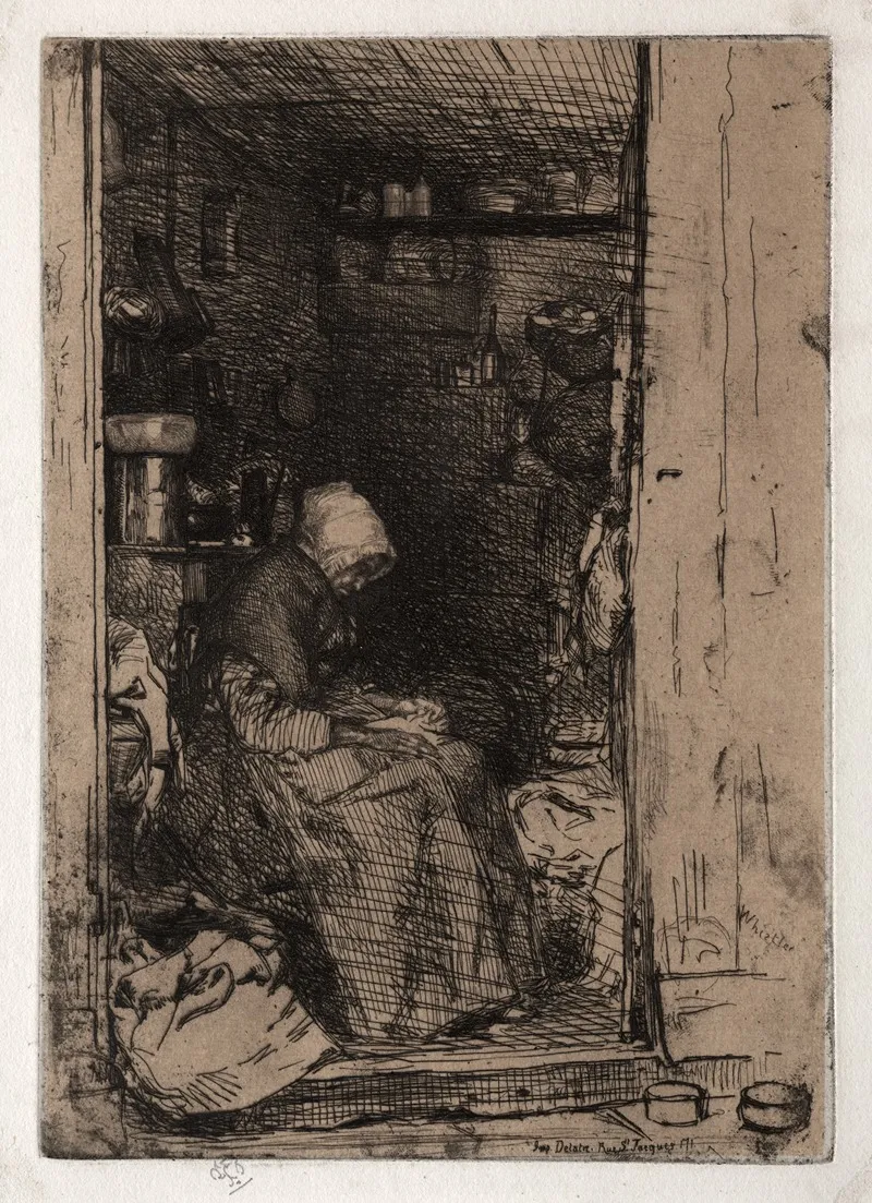 The Old Rag Woman No 10 Wall Art by James Abbott McNeill Whistler - Canvas Print