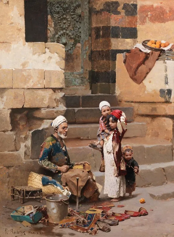 The Old Shoe Maker Cairo 2 Wall Art by Raphael von Ambros - High-Resolution Digital Print