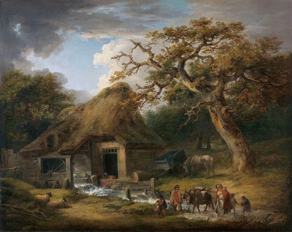 The Old Water Mill Wall Art by George Morland - High-Resolution Digital Print