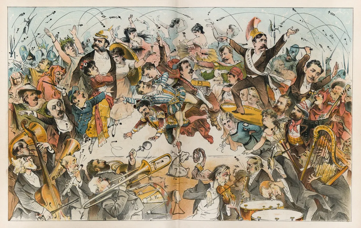 The Operatic War In New York Wall Art by Joseph Ferdinand Keppler - High-Resolution Digital Print